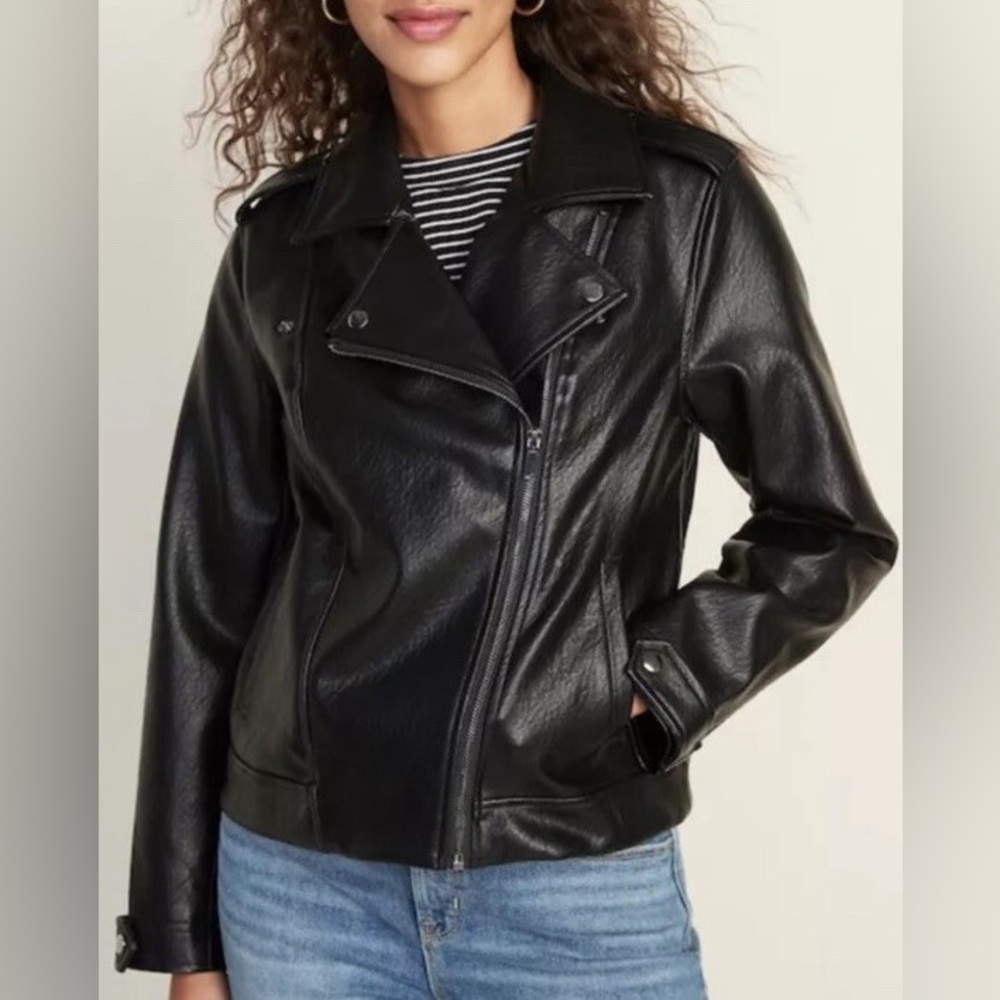 NWOT Vegan Leather Moto Jacket Sz S